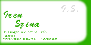 iren szina business card
